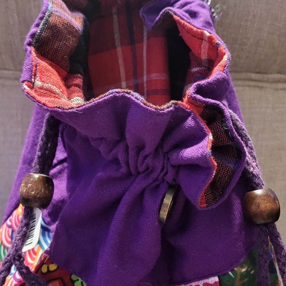 Patchwork Owl Drawstring Backpack - Picture 11 of 12